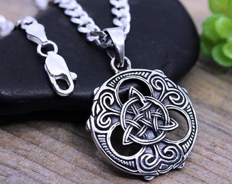 Irish Jewelry, Mens Necklace, Sterling Silver Trinity Knot Necklace. sterling choose chain. Irish Jewelry, Celtic jewelry Triquetra, 064