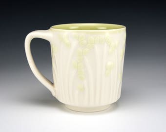 Porcelain Mug with Flowers on Stems