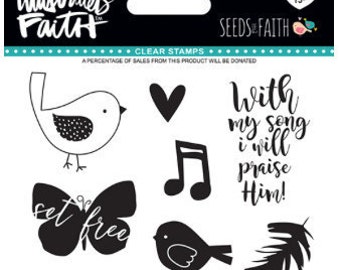 Illustrated Faith, Seeds of Faith, Stamp Set, SOF Clear Stamps, Bible journaling, Faith Journaling, Feather Stamps, Bird Stamps, Shanna