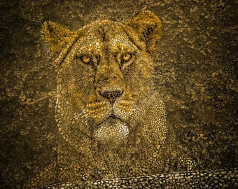 Mosaic Print, Mosaic Wall Art, Lion Mosaic, Printable Photography, Room Poster, Nursery Decor, Large Wall Art Print, Digital Download.
