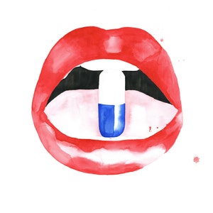 Watercolor lips | Etsy