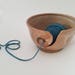 Handmade Ceramic Yarn Bowl in Shino Glaze - Knitting Crocheting Accessory - Yarn Organizer - Holiday Gift for Fiber Freaks!