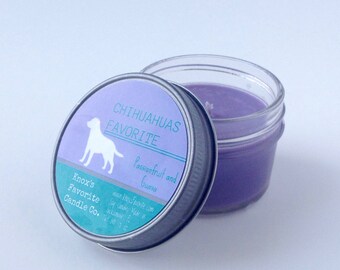 Passionfruit and Guava Soy Candle, Scented Candle, Dog Lover Gift, Gift for Her, Dog Candle, Chihuahuas Favorite Soy Candle 4oz Mason Jar