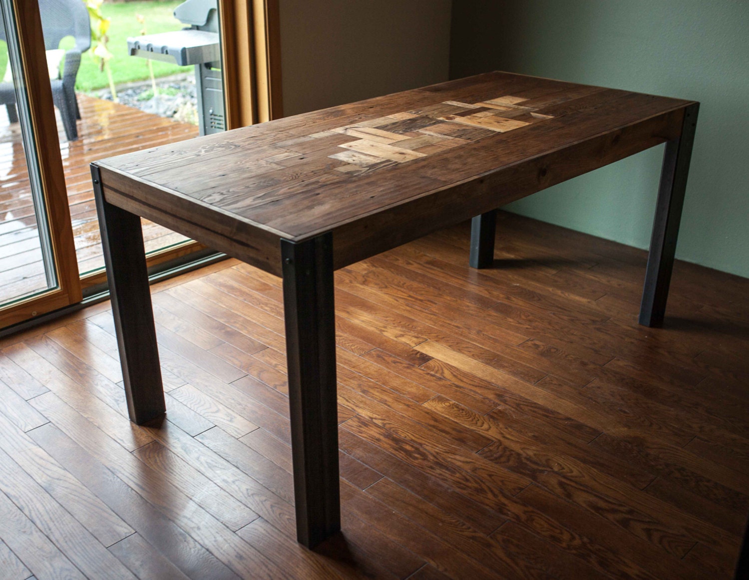 ðzoom. Pallet Wood Dining Table With Metal Legs ðzoom. pallet wood dining table with metal legs
