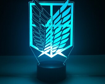 Attack On Titan LED Lamp Light Table Lamp Gifts Bedroom Decor Desk Lamp Acrylic Lamp LED Lamps LED Night Light Modern Lamp Man Cave