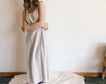 AM022178 FLEXI TARTAN 100%LINEN DRESS