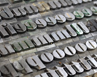 YOU PICK - 48pt Metal Letterpress - Bold Italic Slanted Block