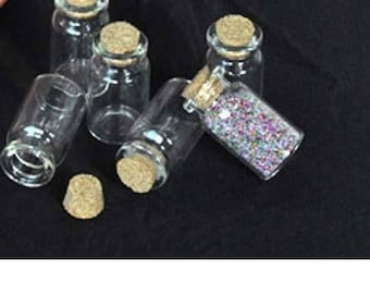 28 - Set of 2 4.5 cm glass jars, 22 mm in diameter, bottle empty
