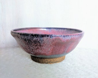 Strawberry Pink Matte Ceramic Bowl, Stoneware Soup Bowl, Handmade Pottery Mixing Bowl, Rustic Pottery, Vegetable Bowl, Stoneware Dinnerware