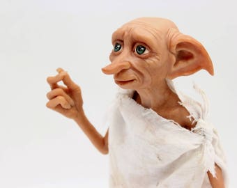 Harry Potter Dobby the House Elf art doll, polymer clay figurine, will make to order