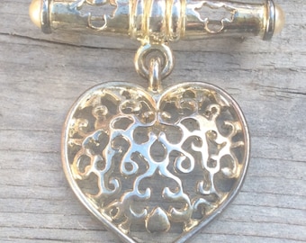 Vittorio Silver Heart Bar Pin