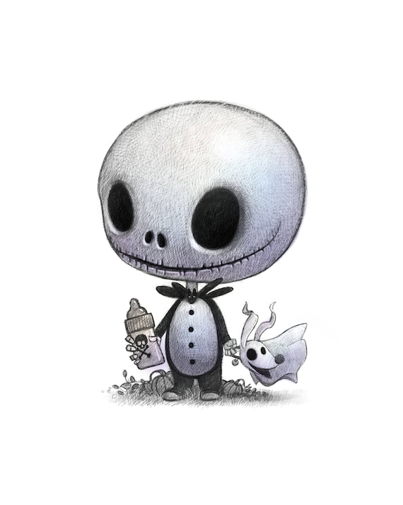 Download 11X14 Baby Jack Skellington & his dog Zero. Fan art