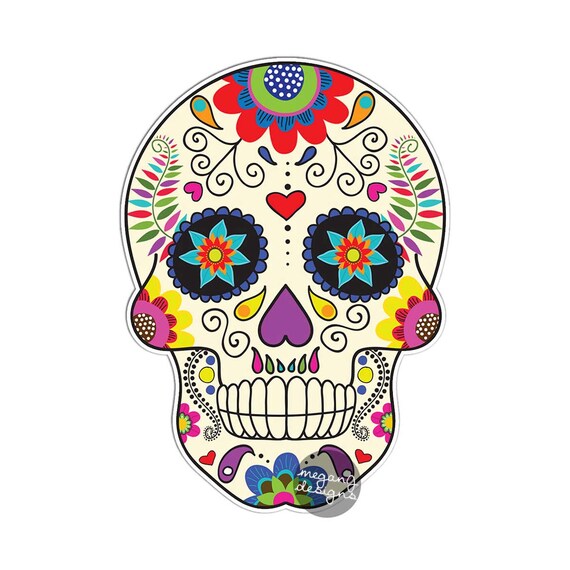 Mexican Sugar Skull Car Decal Vinyl Waterproof Bumper