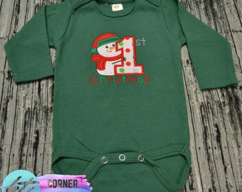 My First Christmas Embroidered Bodysuit