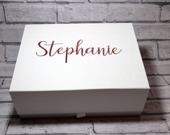 Rose gold gift box, Large gift box, Personalised gift box, Bridesmaid gift box, Bride box, Gift box, Memory box, Birthday box, Proposal box