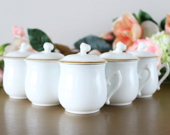 Royal Worcester Porcelain Pots De Creme Set, English Pots De Creme, English Custard Cups, Chocolate Cups, Mother's Day Gift For Mom