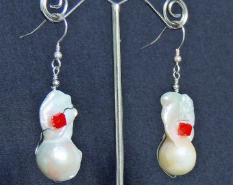 Freshwater baroque pearl earrings