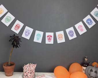 Day of the Dead Banner // Halloween Banner // Day of The Dead Skull // Muertos // dia de los muertos decor // Skull decoration / Sugar Skull