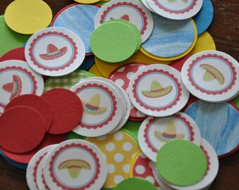 Fiesta Confetti. Sombrero Confetti. Cinco de Mayo confetti. Set of 125 pieces