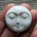 30mm Carved Bone Eyes Closed Cabochon Face Flat Back Cameo Sleeping Night Time Dream Dreaming Carve Carved Buddha Face B057