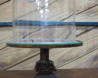 Farmhouse Cake Stand with Glass Cloche