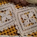 2 Antique Square Doilies Hand Crocheted French Cotton Coasters Sewing Projects #sophieladydeparis