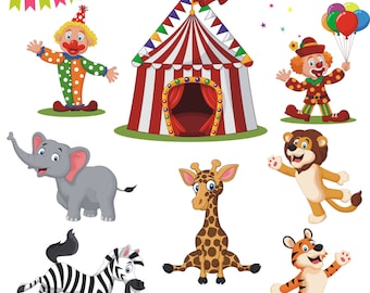 Circus Clipart, Circus Vector, Circus Clip Art, Clowns Clipart, Circus Printable, Circus Images, Carnival Clipart, Kids Clipart