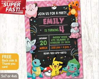 free printable pokemon birthday invitations