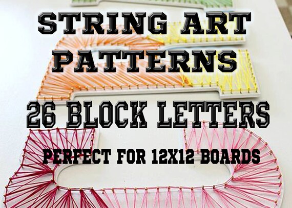 STRING ART Patterns 26 Block Capital Letters STRING ART Patterns 26 Block Capital Letters