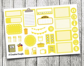 Yellow Assortment Planner Stickers
