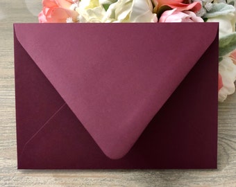 25 - Burgundy Euro Flap Envelopes - Choose from A1 Envelope, A2 Envelope, A6 Envelope, A7 Envelope or A9 Envelope