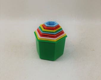 Vintage Nesting Blocks With Animals on Bottom