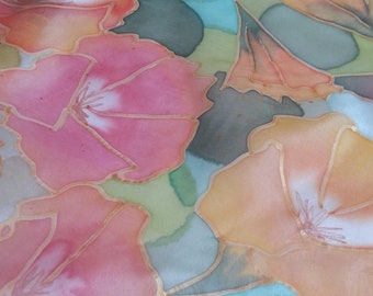 Silk scarf, hand painted scarfs, abstract scarf, women scarf, scarfshawl, scarf silk, scarves silk, scarf shawl.