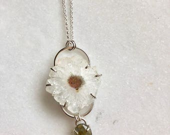 Quartz Stalactite Necklace with Labradorite drop | Sterling Silver Necklace | Rockhaus Metals | Quartz | Labradorite