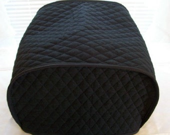 Black 4 Slice Toaster Cover Quilted Fabric Kitchen Small Appliance Cover Ready to Ship