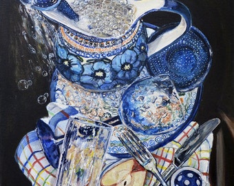 polish pottery kitchen wall art print pottery teapot art