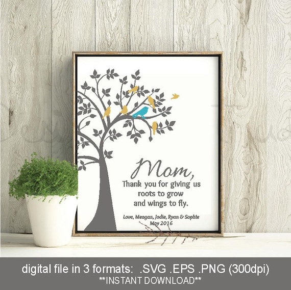 Download SVG family tree birds mothers day gift roots to grow poem