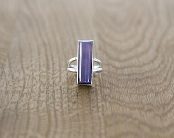 Purple Chalcedony and sterling silver ring