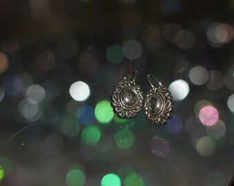 1960's Sterling Silver Lever back Earrings