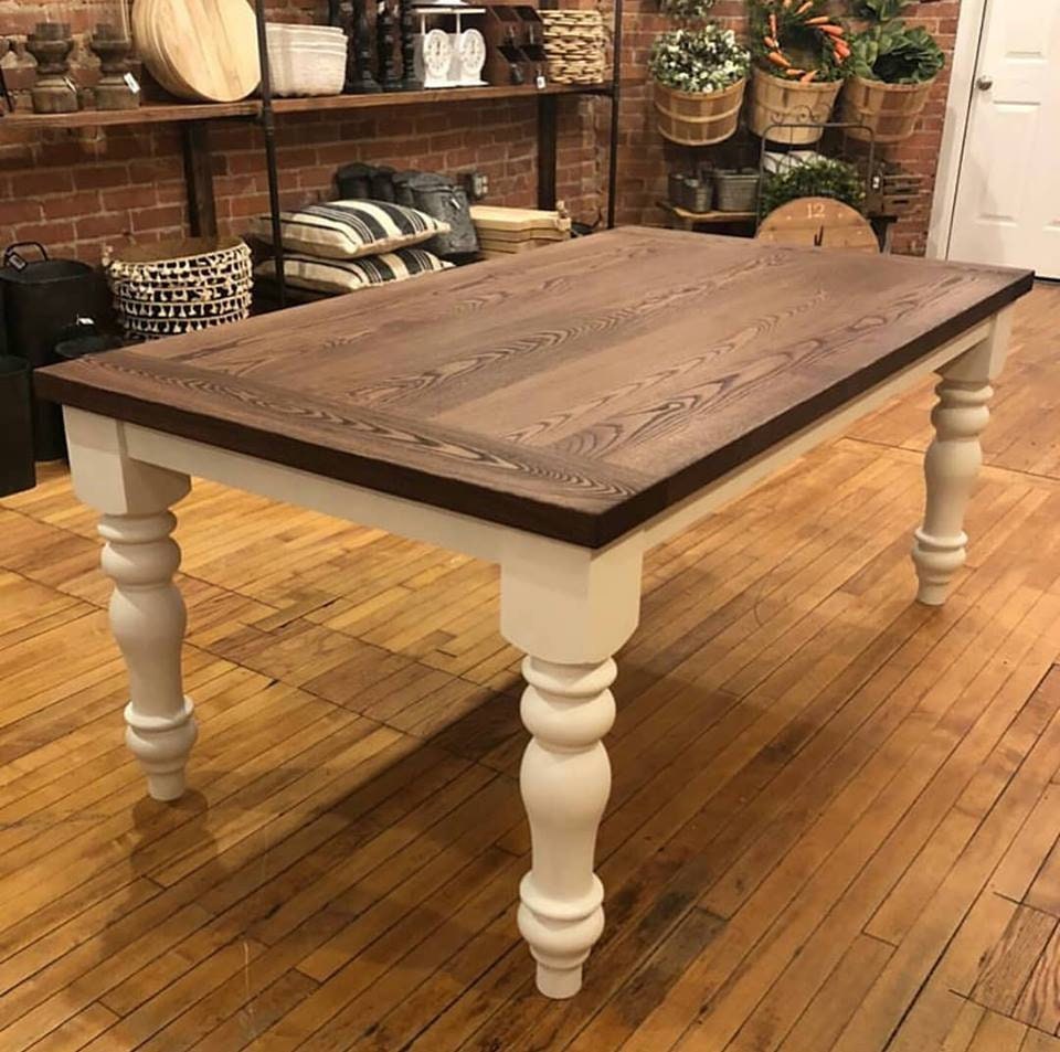 Unfinished Farmhouse  Dining Table  Legs  Wood Legs  Turned  