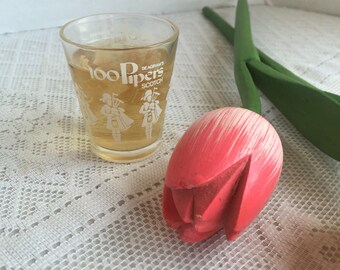 100 Pipers Scotch Shot Glass / Vintage Glass Barware / Scottish Bagpipe Players on Shot Glass / Father's Day Gift