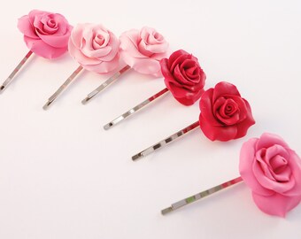 Wedding roses hair pin: Bridal roses pin set - Bridal hair pins - Roses hair pin set - Bobby pins - Romantic hair pins - Flower wedding pins