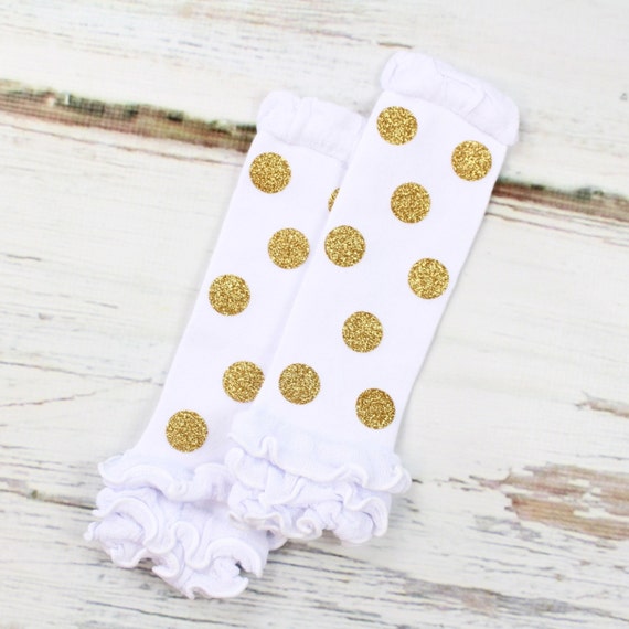 Gold Polka Dot Leg Warmers Sparkly Gold Dot Leg Warmers on