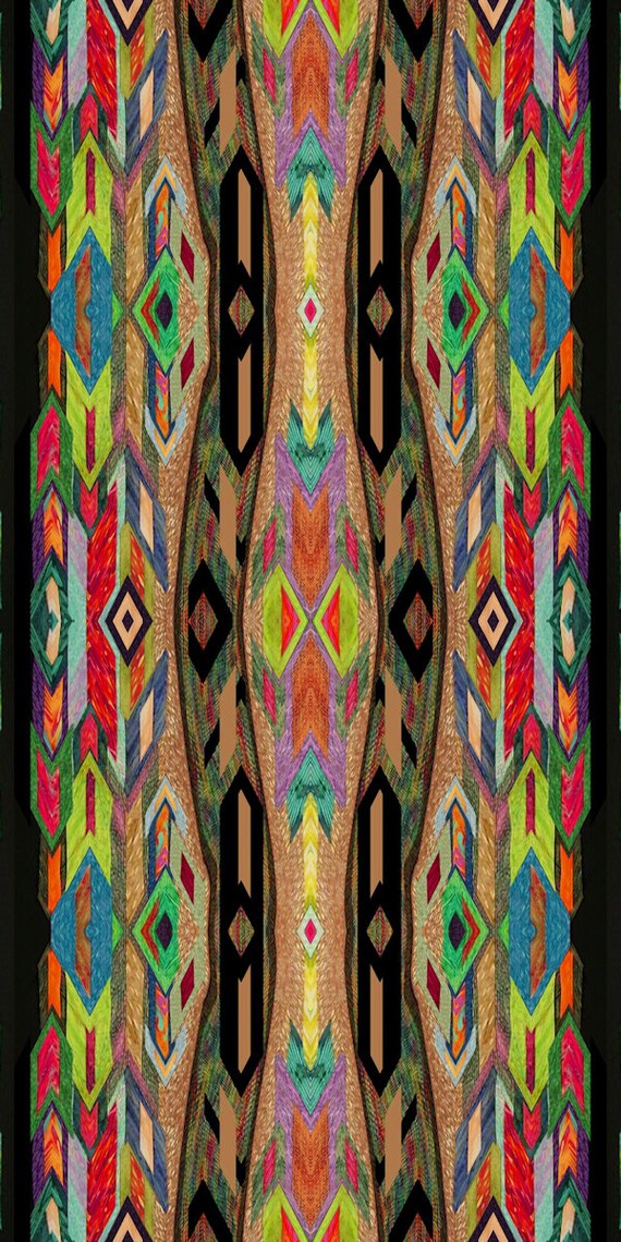 Artisan Made Fleece Fiber Art Fabric Ethnic Southwestern By The Yard Home Blanket