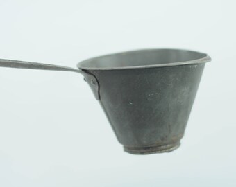 Antique Tin Kitchen Funnel NESCO Tin Funnel Primitive Kitchen 1 Cup #2