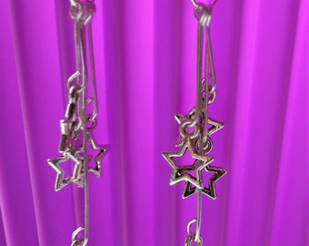 Moon and Stars Earrings // Spiritual // Star Charm Earrings // Pagan // Moon Earrings // Hippie // Celestial Earrings // pagan