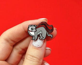 Super ferret enamel pin, pins, ferret pin, ferret badge, ferrets, fun pin, cute pin, ferret brooch, pins and patches, ferret gifts