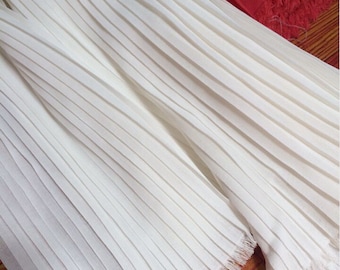 3 Meters 150CM 59" Wide off white Ruffled Pleated Chiffon Fabric Solid Dress Clothes Materials LX88 1/0.5 Free Ship