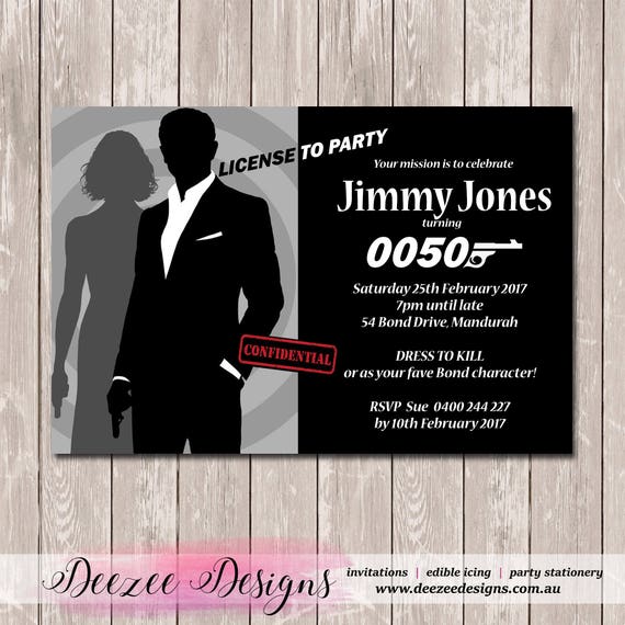 James Bond Birthday Invitations 7