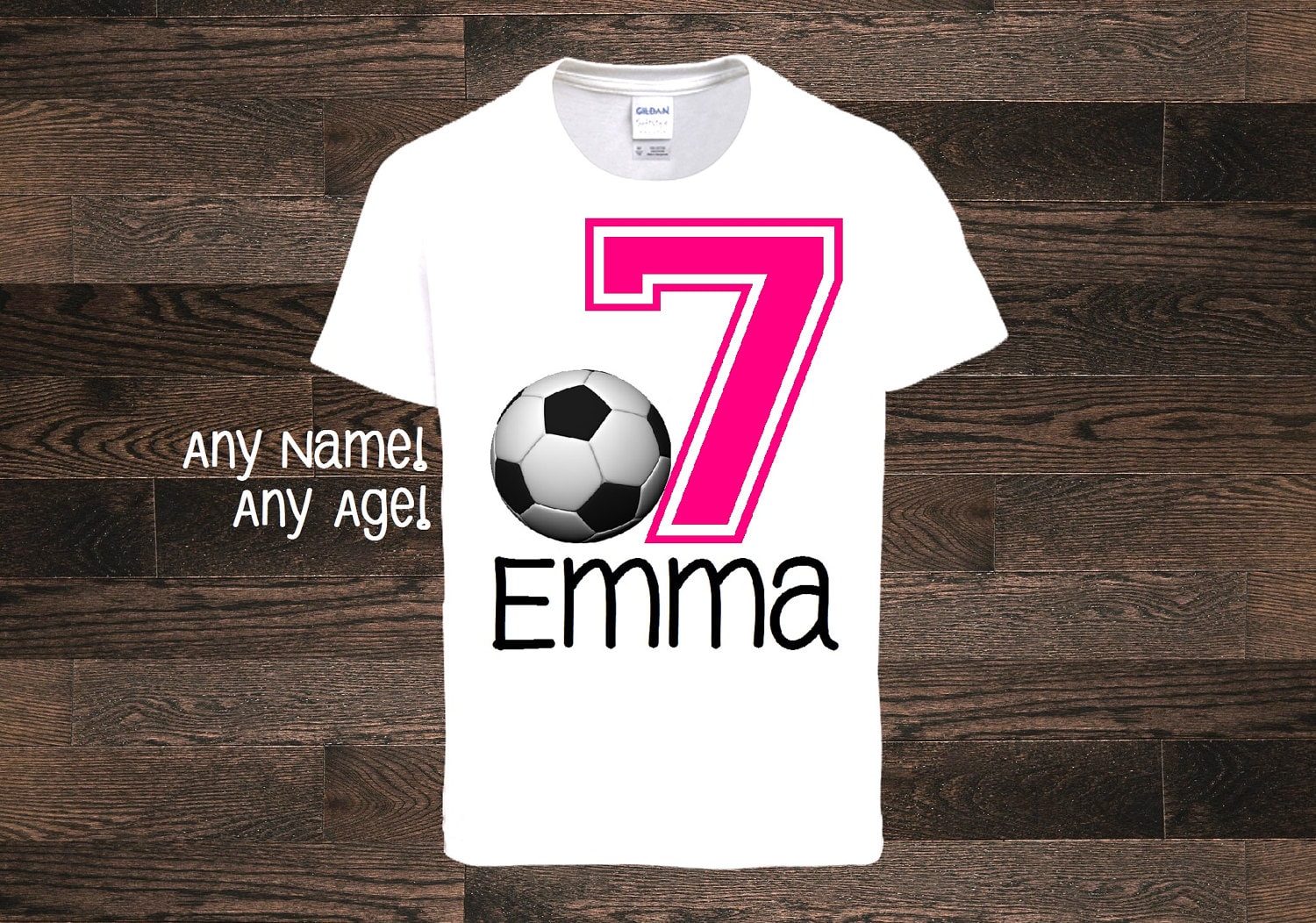 Fútbol chica camiseta personalizada Custom edad nombre Fútbol